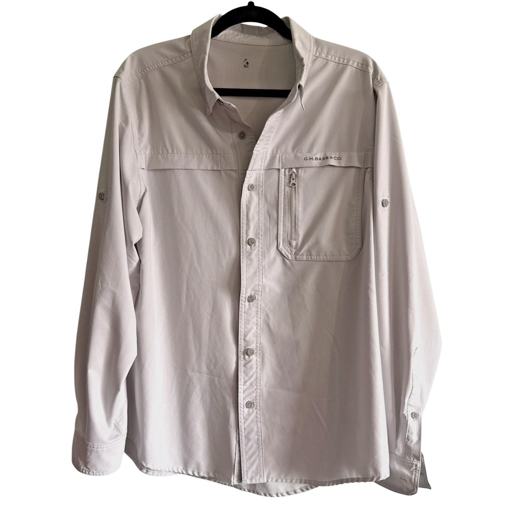 G.H. Bass & Co. Men's Lightweight Quick Dry Long Sleeve Button‎ Up Shirt Size M